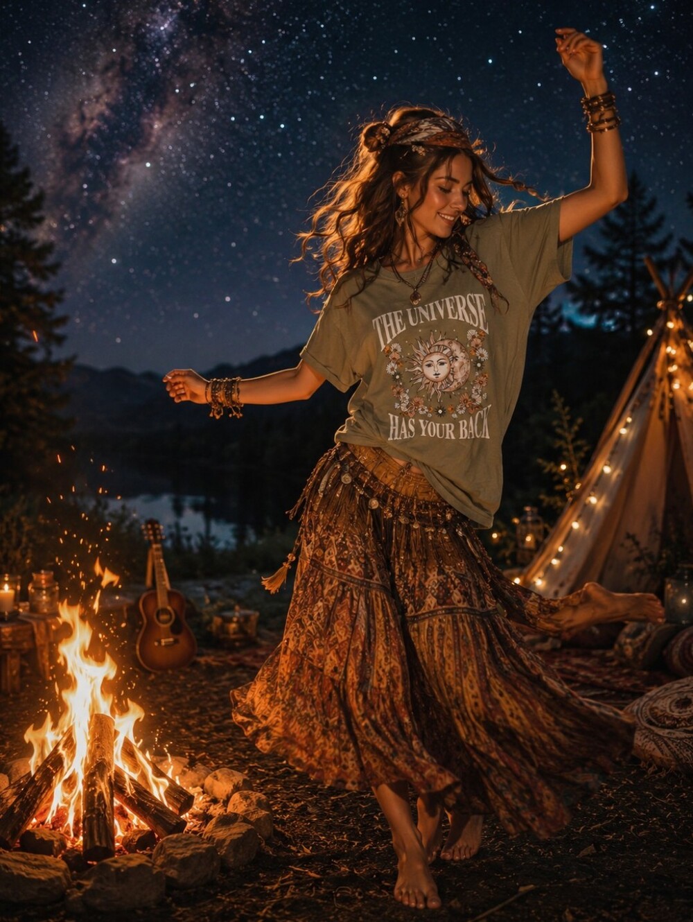 #83 Olive 'The Universe Has Your Back' Graphic Crop Tee